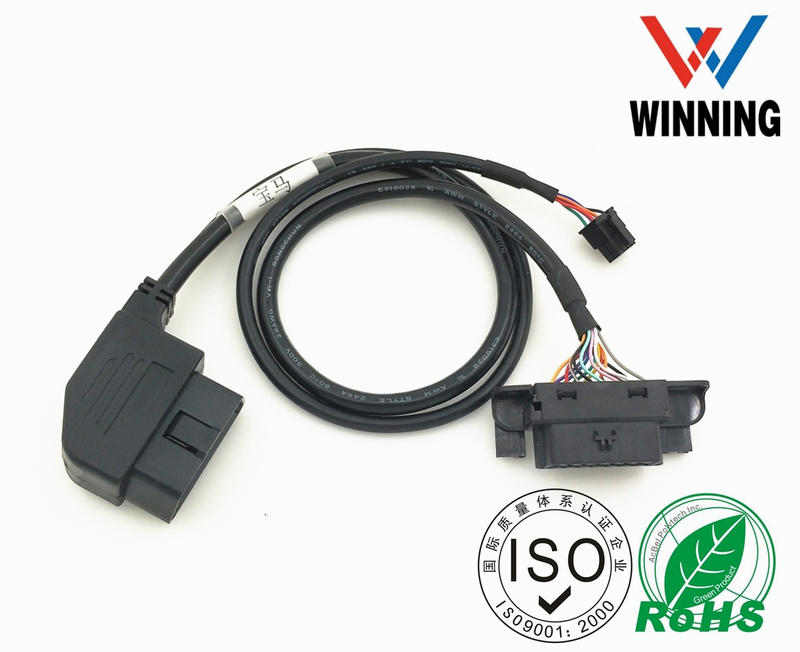 OBDII 16P J1962公对称Molex 3.0 2 * 5P公+ +公母Y型电缆。车辆检查电缆