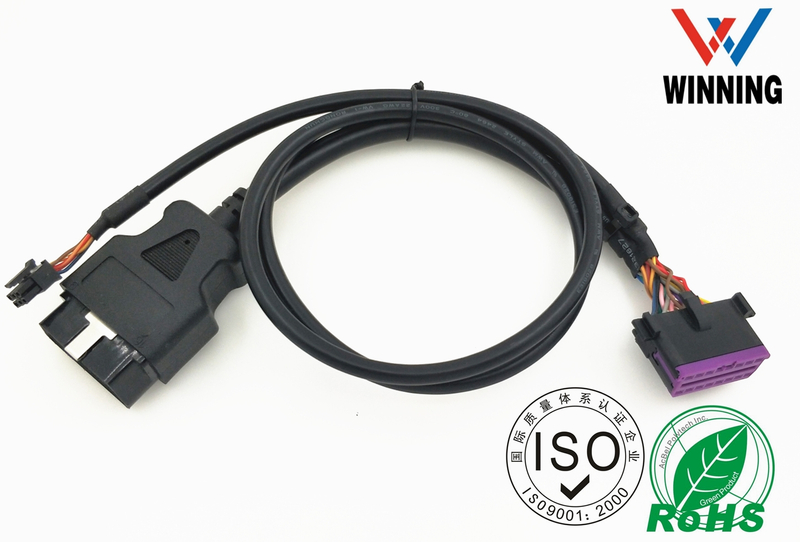 OBDII 16P J1962公对称Molex 3.0 2 * 3P公头+ OBD母Y型电缆车用检查电缆